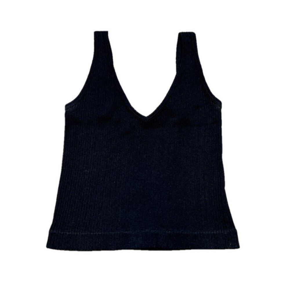 Aura Ribbed V Neck Tank Top Small Sleeveless Stretchy